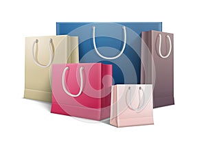 Shopping Bag Realistic Colored Composition