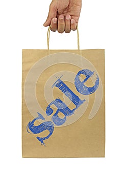 Shopping bag with SALE text.