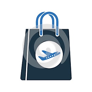 Shopping bag, shop, sale, store, duty free icon. Vector graphics