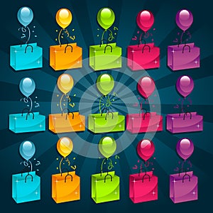 Shopping Bags with Balloons