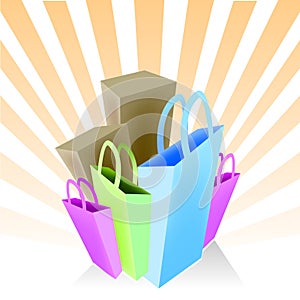 Shopping bags and boxes