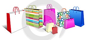 Shopping Bags, Carrier Bags Icons Symbols