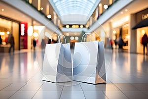 shopping bags in the mall. Generative AI