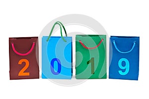Shopping bags and numbers 2019