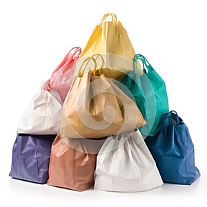 Shopping bags on white background