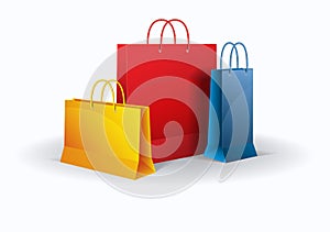 Shopping bags on white. Vector