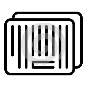 Shopping barcode icon, outline style