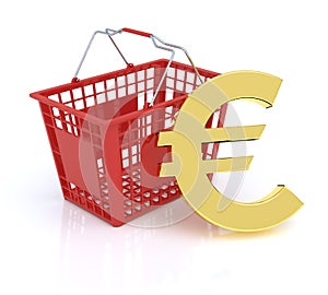 Shopping Basket With Euro Symbol