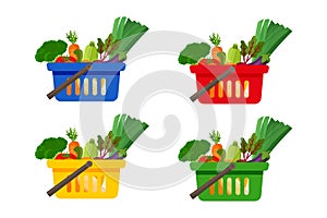 Shopping basket full of vegetables