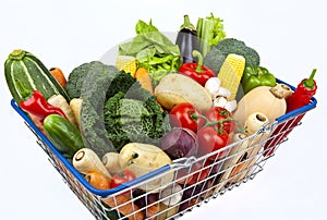Compras lleno de verduras 
