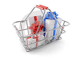 Shopping basket with gifts