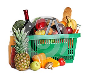 Shopping basket and grocery products