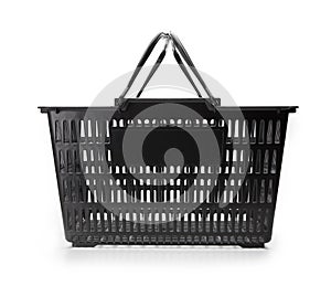 Shopping basket with handle raised.