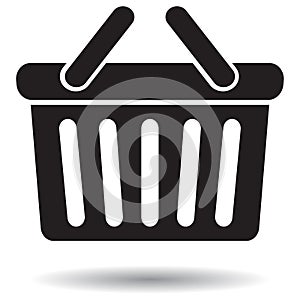 Shopping basket icon black and white
