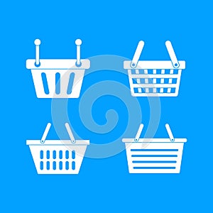 Shopping basket icon blue set vector