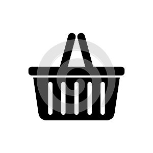 Shopping basket icon for carrying groceries in stores or e-commerce