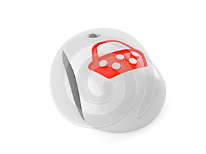 Shopping basket icon on computer mouse