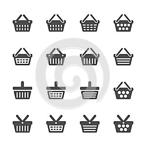 Shopping basket icon set, vector eps10