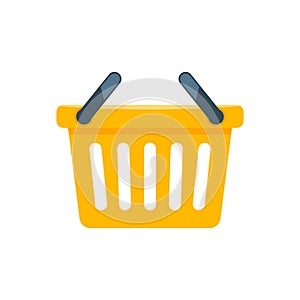 Shopping basket icon or symbol with flat color