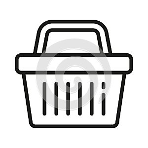 Shopping basket line icon - vector illustration. Shop cart, bag, online purchase icon.