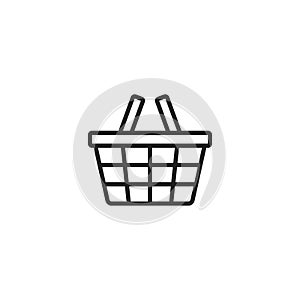 Shopping Basket Outline Vector Icon, Symbol or Logo.