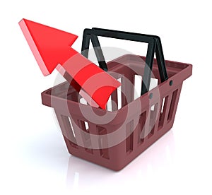 Shopping Basket With Remove Arrow