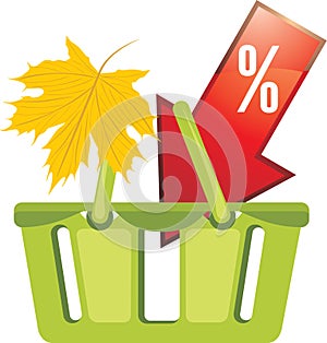Shopping basket. Seasonal discounts