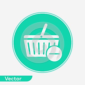 Shopping basket vector icon sign symbol