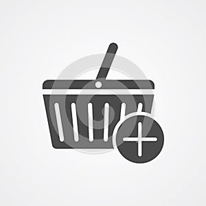 Shopping basket vector icon sign symbol