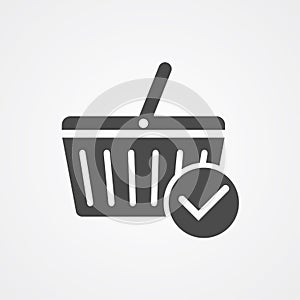 Shopping basket vector icon sign symbol