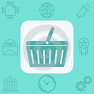 Shopping basket vector icon sign symbol