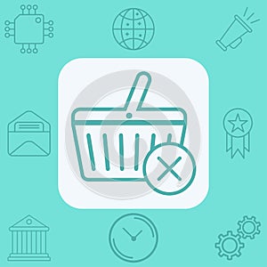 Shopping basket vector icon sign symbol