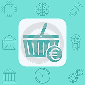 Shopping basket vector icon sign symbol