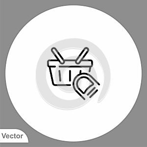 Shopping basket vector icon sign symbol