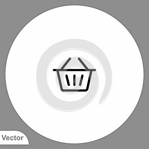 Shopping basket vector icon sign symbol