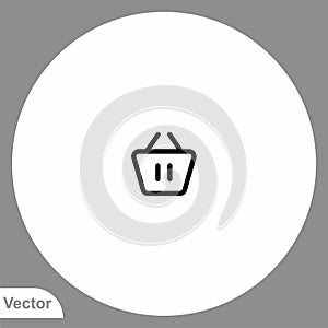 Shopping basket vector icon sign symbol