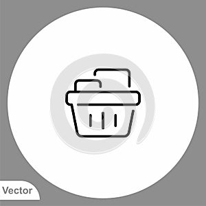 Shopping basket vector icon sign symbol