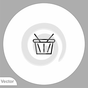 Shopping basket vector icon sign symbol