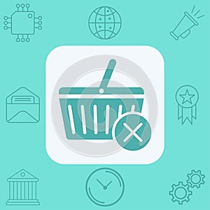 Shopping basket vector icon sign symbol