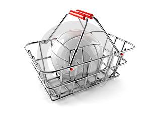 Shopping basket with volleyball