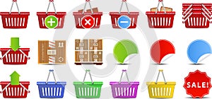 Shopping Baskets icon set
