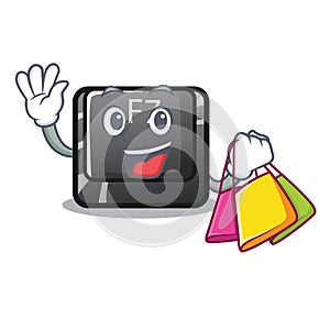 Shopping button f7 in the shape mascot