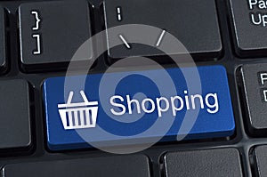 Shopping button keypad with basket icon.