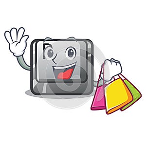 Shopping button P in the shape mascot