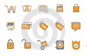 Shopping or buying icon set