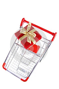 Shopping car red gift