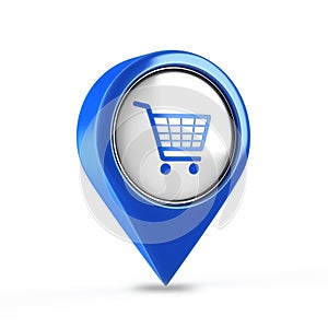 Shopping Cart 3d Button