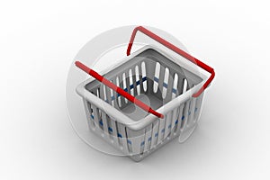 Shopping cart 3d render illustration