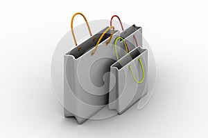 Shopping cart 3d render illustration