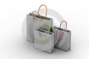 Shopping cart 3d render illustration